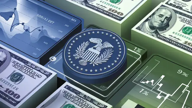 Illustration Fed - Federal Reserve Board announces it will hold a hyb