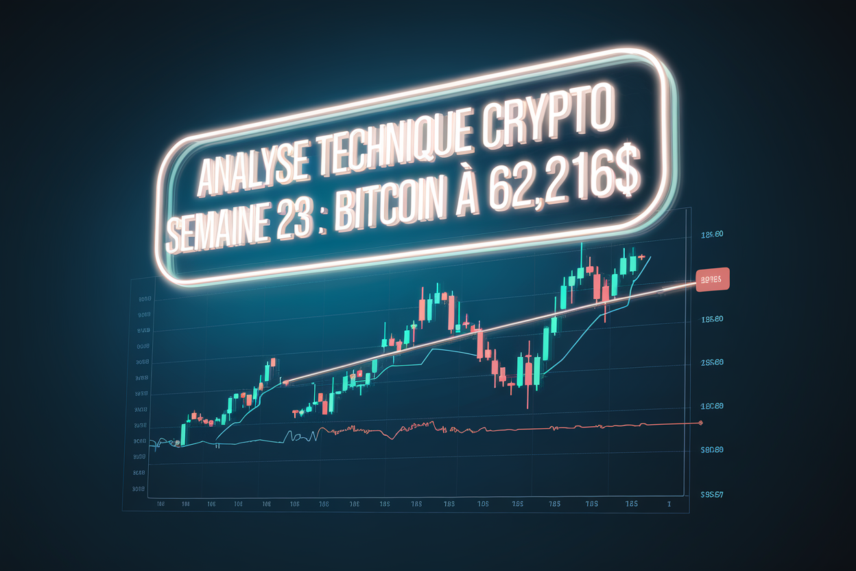 Analyse Technique Crypto Semaine 23 : Bitcoin à 62,216$ - Zone de Consolidation - RSI, EMA et Niveaux Clés