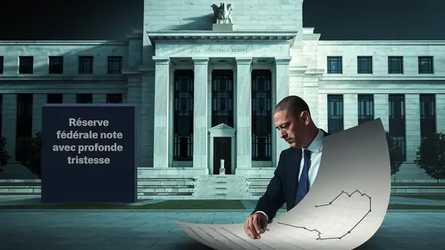 Illustration Fed - La Réserve fédérale note avec une profonde tristes